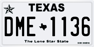 TX license plate DME1136