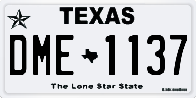 TX license plate DME1137