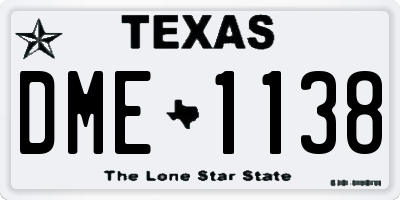 TX license plate DME1138
