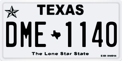 TX license plate DME1140