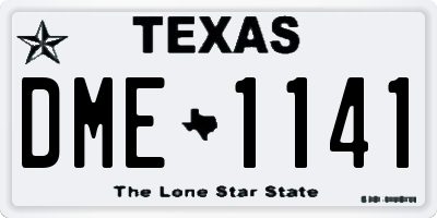 TX license plate DME1141