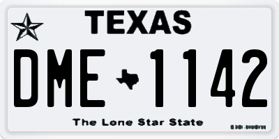 TX license plate DME1142