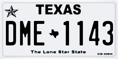 TX license plate DME1143
