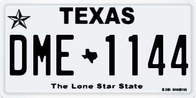 TX license plate DME1144