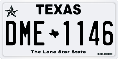 TX license plate DME1146