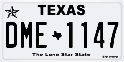 TX license plate DME1147