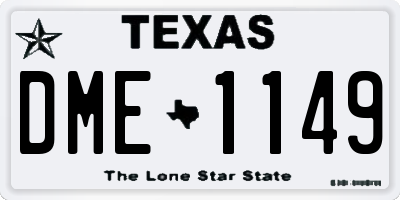 TX license plate DME1149