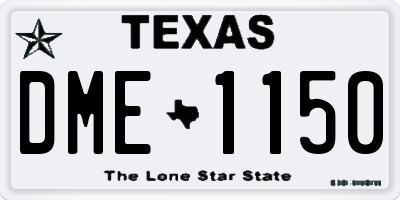 TX license plate DME1150