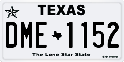 TX license plate DME1152