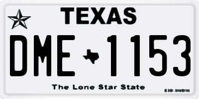 TX license plate DME1153