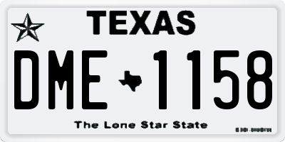 TX license plate DME1158