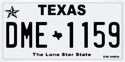 TX license plate DME1159