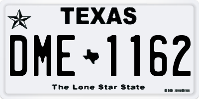 TX license plate DME1162
