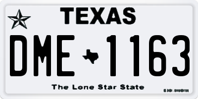 TX license plate DME1163