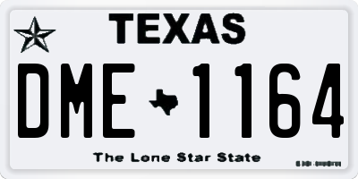 TX license plate DME1164