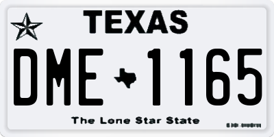 TX license plate DME1165