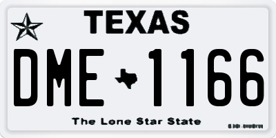 TX license plate DME1166