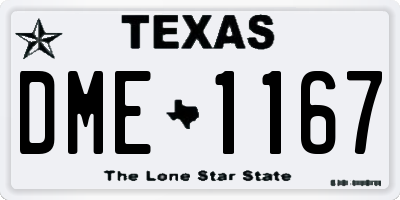TX license plate DME1167