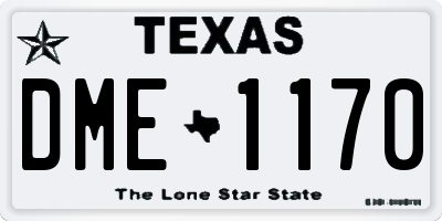TX license plate DME1170