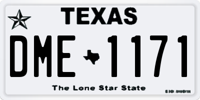 TX license plate DME1171