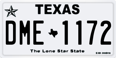 TX license plate DME1172