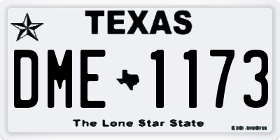 TX license plate DME1173