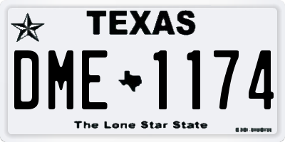 TX license plate DME1174