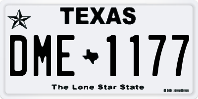 TX license plate DME1177