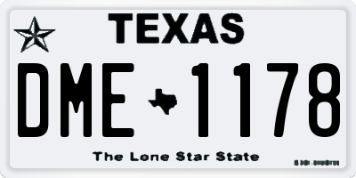 TX license plate DME1178