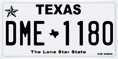 TX license plate DME1180