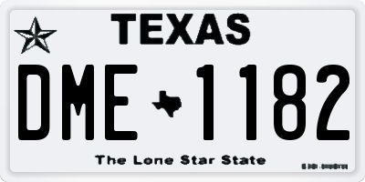 TX license plate DME1182