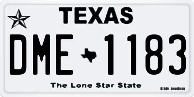 TX license plate DME1183
