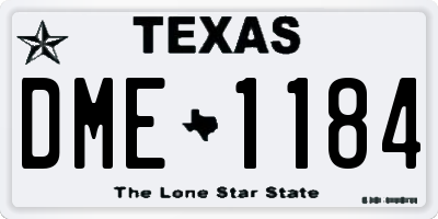 TX license plate DME1184