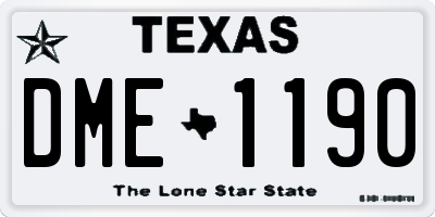 TX license plate DME1190