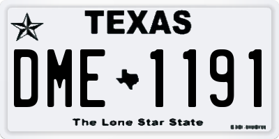 TX license plate DME1191