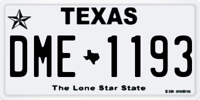 TX license plate DME1193