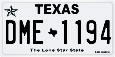 TX license plate DME1194