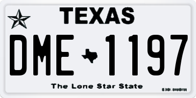 TX license plate DME1197