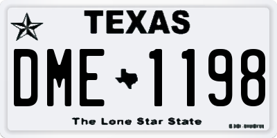 TX license plate DME1198