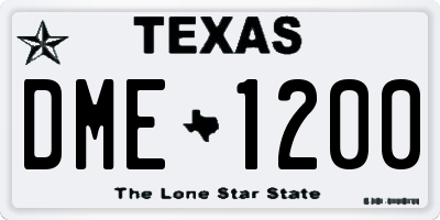 TX license plate DME1200