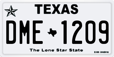 TX license plate DME1209