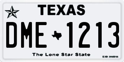 TX license plate DME1213