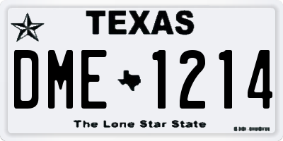 TX license plate DME1214