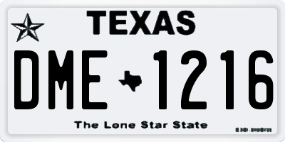 TX license plate DME1216