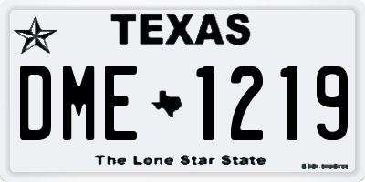 TX license plate DME1219