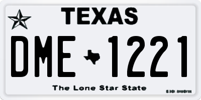 TX license plate DME1221