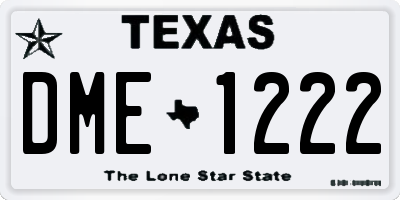 TX license plate DME1222