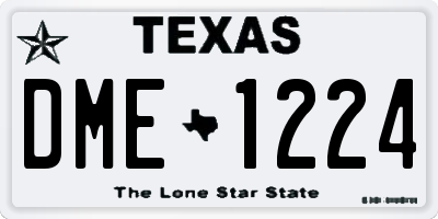 TX license plate DME1224