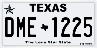 TX license plate DME1225