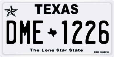 TX license plate DME1226
